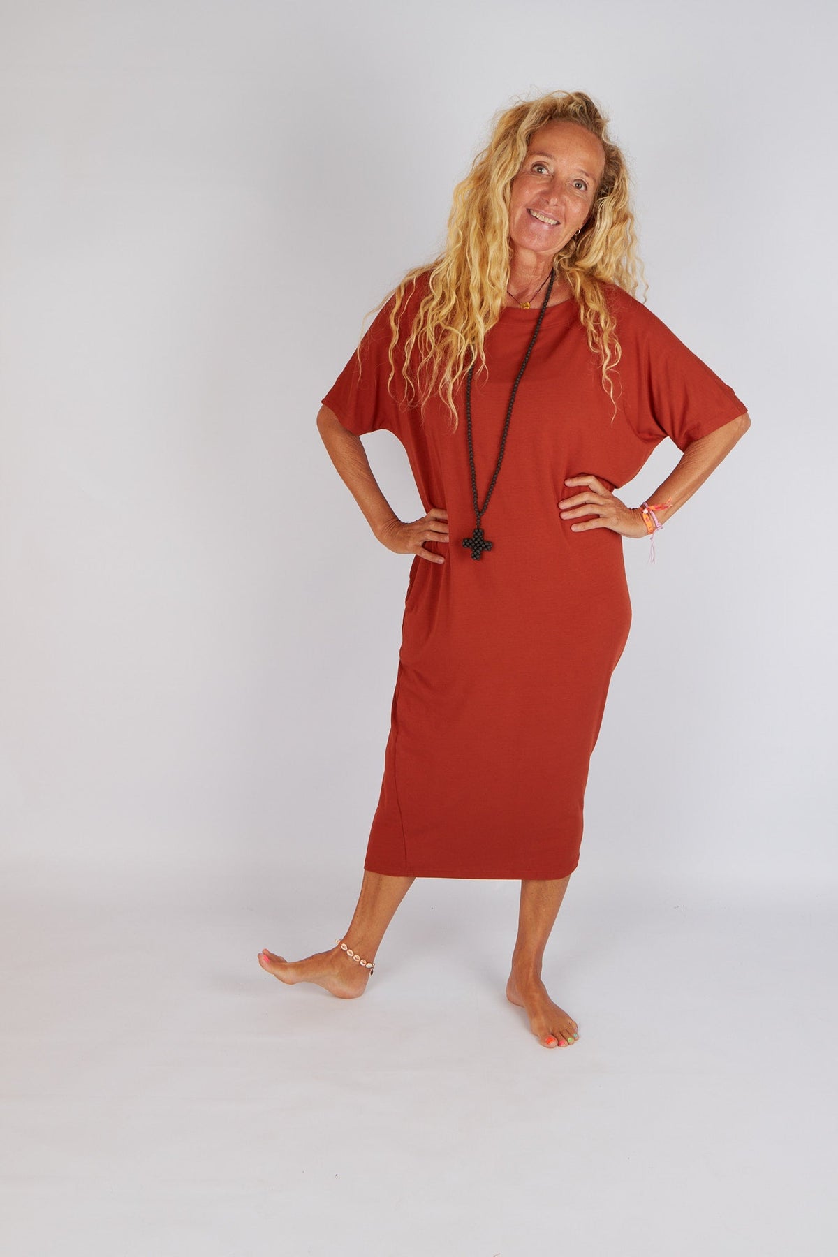 By Basics Dress With Boat Neck