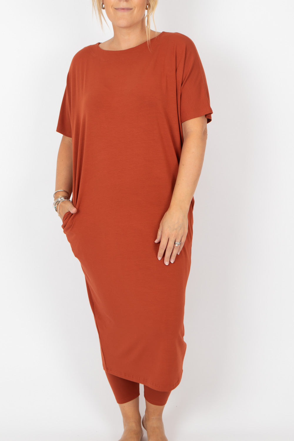By Basics Dress With Boat Neck