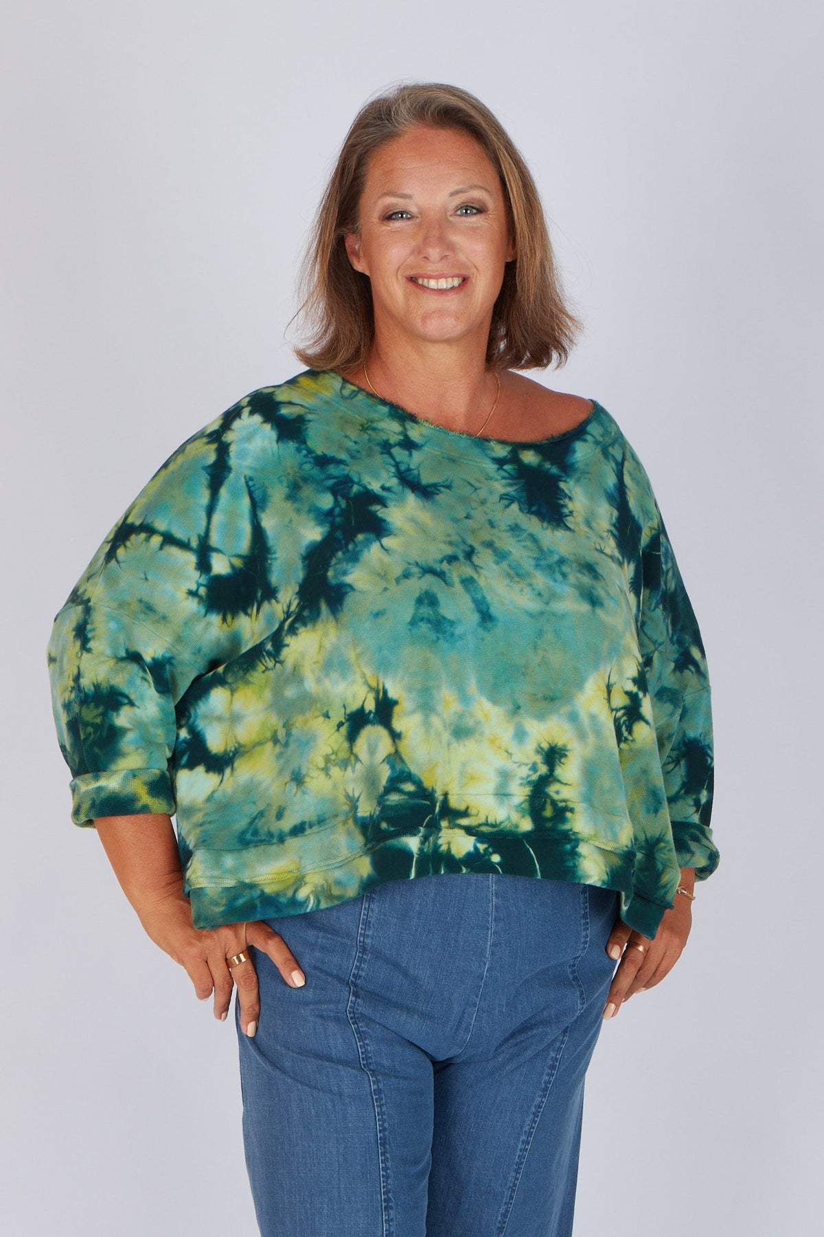 Estudio Viva Sofia Tie Dye Sweatshirt (Seafoam Tie Dye)