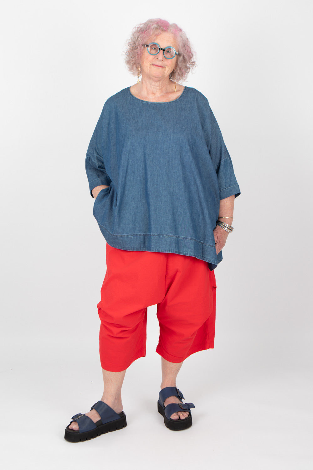 Estudio Viva Rosa Denim Top SAMPLE
