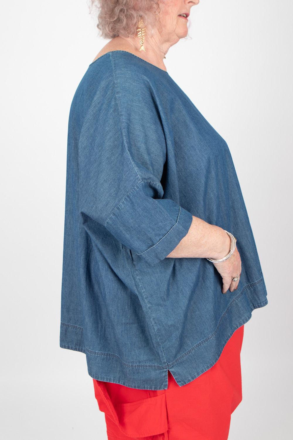 Estudio Viva Rosa Denim Top SAMPLE