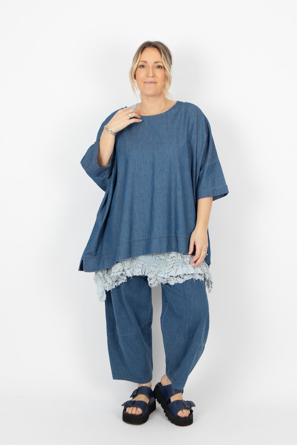 Estudio Viva Rosa Denim Top