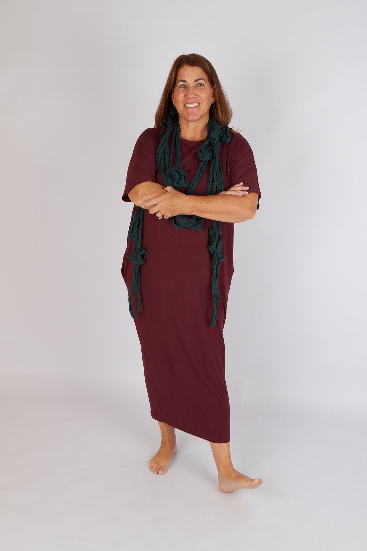 By Basics Dress With Boat Neck