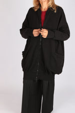 Sort Aarhus Sweat Cardigan Long