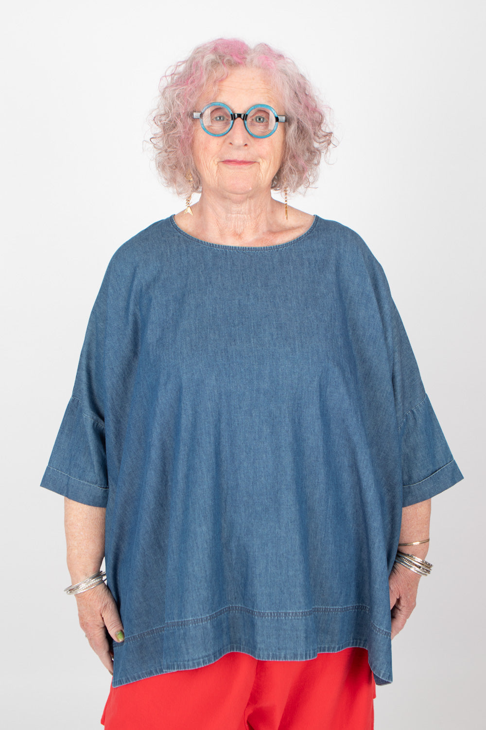 Estudio Viva Rosa Denim Top SAMPLE
