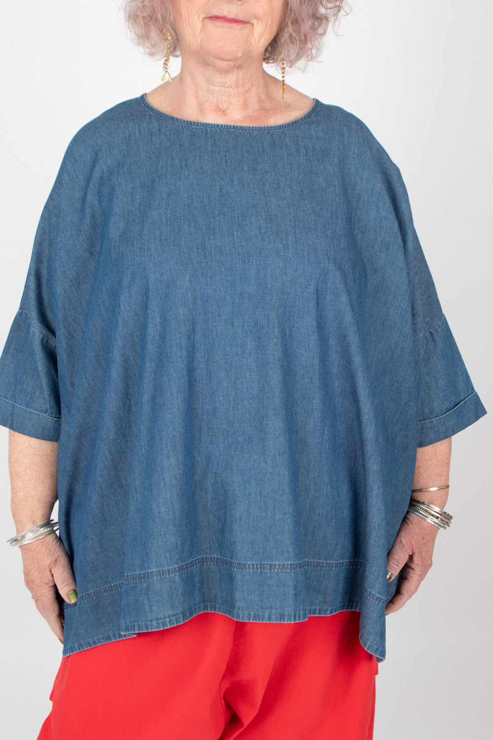 Estudio Viva Rosa Denim Top SAMPLE