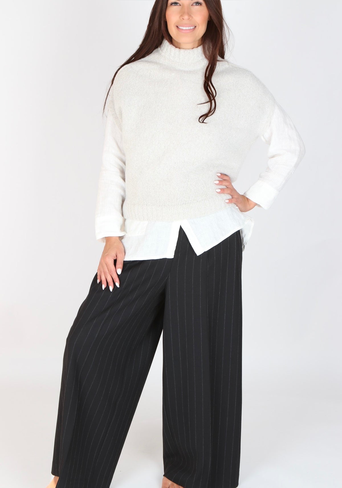 Capra Studio Pearl Wool Blend Knit Top