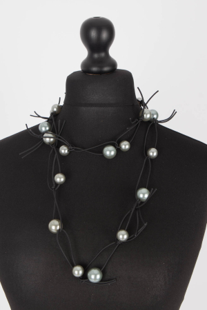 ji100310 - Jianhui Pearl Leatherette Chain Necklace @ Walkers.Style women's and ladies fashion clothing online shop